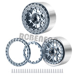 4Pcs 2.2inch Metal Alloy Beadlock Wheel Rims Hubs Rings for TRX4 Axial Wraith 90018 RR10 Redcat 1/10 RC Crawler Car