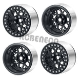 4Pcs 2.2inch Metal Alloy Beadlock Wheel Rims Hubs Rings for TRX4 Axial Wraith 90018 RR10 Redcat 1/10 RC Crawler Car