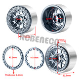 4Pcs 2.2inch Metal Alloy Beadlock Wheel Rims Hubs Rings for TRX4 Axial Wraith 90018 RR10 Redcat 1/10 RC Crawler Car