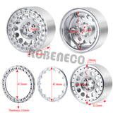 4PCS CNC Aluminum Alloy Wheel Hub 2.2inch Beadlock Wheel Rim for 1/10 RC Crawler Car Axial Wraith 90048 RR10 TRX4 TRX6 Redcat