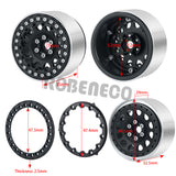 4PCS CNC Aluminum Alloy Wheel Hub 2.2inch Beadlock Wheel Rim for 1/10 RC Crawler Car Axial Wraith 90048 RR10 TRX4 TRX6 Redcat