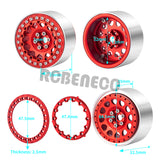 4PCS CNC Aluminum Alloy Wheel Hub 2.2inch Beadlock Wheel Rim for 1/10 RC Crawler Car Axial Wraith 90048 RR10 TRX4 TRX6 Redcat