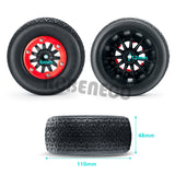 4pcs Rubber Wheel Tires with Plastic Beadlock Rims for 1:10 RC Short-Course Truck Traxxas Slash 4x4 VKAR 10SC HPI