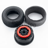 4pcs Rubber Wheel Tires with Plastic Beadlock Rims for 1:10 RC Short-Course Truck Traxxas Slash 4x4 VKAR 10SC HPI