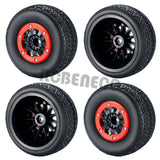 4pcs Rubber Wheel Tires with Plastic Beadlock Rims for 1:10 RC Short-Course Truck Traxxas Slash 4x4 VKAR 10SC HPI