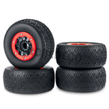 4pcs Rubber Wheel Tires with Plastic Beadlock Rims for 1:10 RC Short-Course Truck Traxxas Slash 4x4 VKAR 10SC HPI