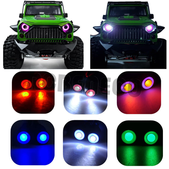 Angel and Demon Eyes 2LEDs Headlamps 10mm for Axial SCX10 TRX4 D90