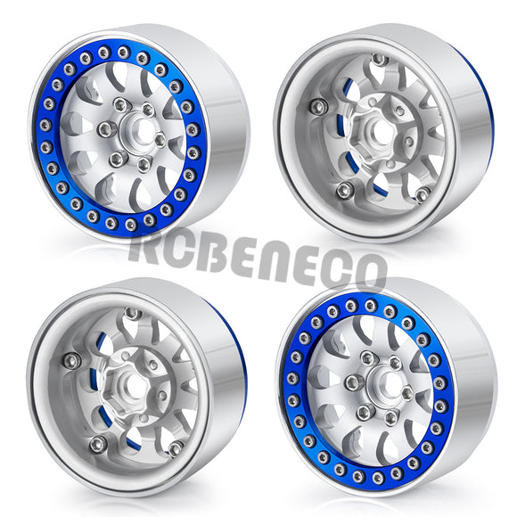 4Pcs Aluminum Alloy 1.9 Beadlock Wheel Rim for Axial SCX10 TRX4 1/10 RC Crawler Car