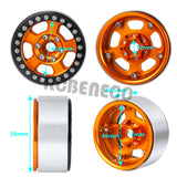 4pcs 1.9inch Beadlock Wheel Rim Hub for Axial SCX10 CC01 F350 D90 90034 TRX4 TRX6 1/10 RC Crawler Car Upgrade Parts