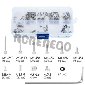 186PCS/set Screws Pins Repair Tools Kit with Storage Box for Axial SCX24