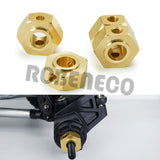 4PCS Brass Wheel Hex Adapter 17mm Counterweight Combiner Coupler for Axial SCX6