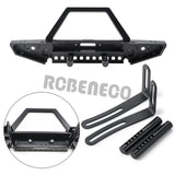 Metal Front Bumper with Tow Hook and LED Lights for 1:10 Axial SCX10 II 90046 & SCX10 III Wrangler Jeep Gladiator