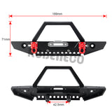 Metal Front Bumper with Tow Hook and LED Lights for 1:10 Axial SCX10 II 90046 & SCX10 III Wrangler Jeep Gladiator