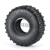 4Pcs 1.0" Soft Rubber Wheel Tires Mud Terrain Tyres for Axial SCX24 FMS FCX24 Enduro24 1/24 RC Crawler Car