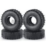 4Pcs 1.0" Soft Rubber Wheel Tires Mud Terrain Tyres for Axial SCX24 FMS FCX24 Enduro24 1/24 RC Crawler Car