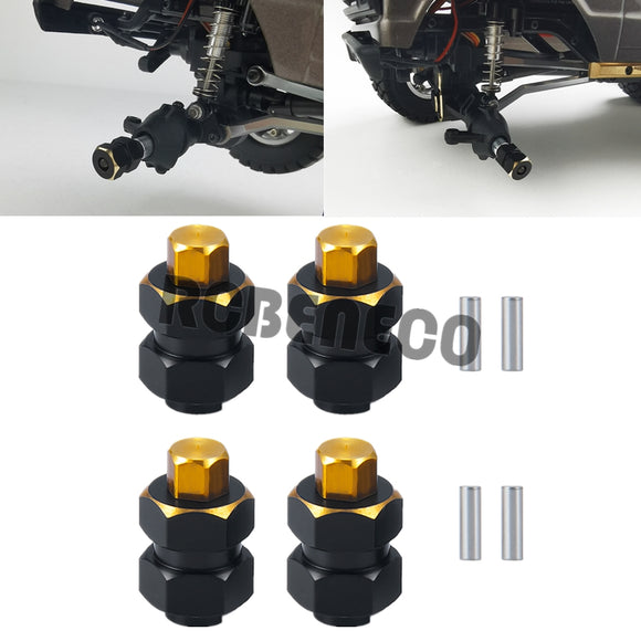 4PCS 7mm Brass Extended Hex Wheel Hubs Hex Extended Combiner Adapter Widen +4mm for Axial SCX24