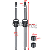 2Pcs 4mm Extended Carbon Steel Front Axle Drive Shaft CVD Set for 1/24 Axial SCX24 C10 JLU Bronco Gladiator Deadbolt Upgrades Parts