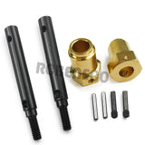 Brass Extended Wheel Hubs Hex Steel Stub Axle (Portal Drive) Set for TRX-4 1/10 RC Crawler