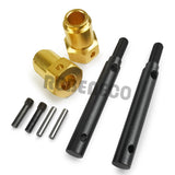 Brass Extended Wheel Hubs Hex Steel Stub Axle (Portal Drive) Set for TRX-4 1/10 RC Crawler