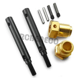 Brass Extended Wheel Hubs Hex Steel Stub Axle (Portal Drive) Set for TRX-4 1/10 RC Crawler