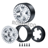 1.0 Beadlock Wheel Rim 4pcs Plastic 5-Spokes Hub for 1/24 RC Crawler Axial SCX24 Upgrade Parts