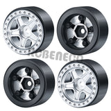 1.0 Beadlock Wheel Rim 4pcs Plastic 5-Spokes Hub for 1/24 RC Crawler Axial SCX24 Upgrade Parts