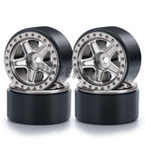 1.0 Beadlock Wheel Rim 4pcs Plastic 5-Spokes Hub for 1/24 RC Crawler Axial SCX24 Upgrade Parts