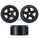 1.0 Beadlock Wheel Rim 4pcs Plastic 5-Spokes Hub for 1/24 RC Crawler Axial SCX24 Upgrade Parts