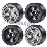 1.0 Beadlock Wheel Rim 4pcs Plastic 5-Spokes Hub for 1/24 RC Crawler Axial SCX24 Upgrade Parts