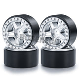 1.0 Beadlock Wheel Rim 4pcs Plastic 5-Spokes Hub for 1/24 RC Crawler Axial SCX24 Upgrade Parts