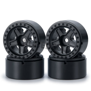 1.0 Beadlock Wheel Rim 4pcs Plastic 5-Spokes Hub for 1/24 RC Crawler Axial SCX24 Upgrade Parts