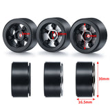 1.0 Beadlock Wheel Rim 4pcs Plastic 5-Spokes Hub for 1/24 RC Crawler Axial SCX24 Upgrade Parts