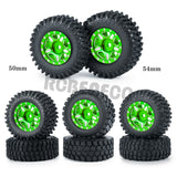 4Pcs 1.0" Beadlock Aluminum Wheel Rims Tires Set for Axial SCX24