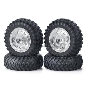 Metal Wheel Rim & Rubber Tyre for Axial SCX24 1/24 Rc Crawler Car